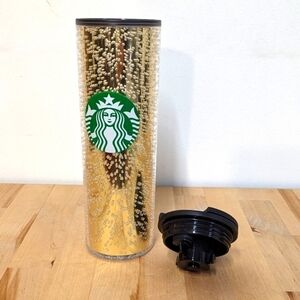 Starbucks limited edition Bubbly Tumbler Tall Thin Champagne Gold Metallic 2020
